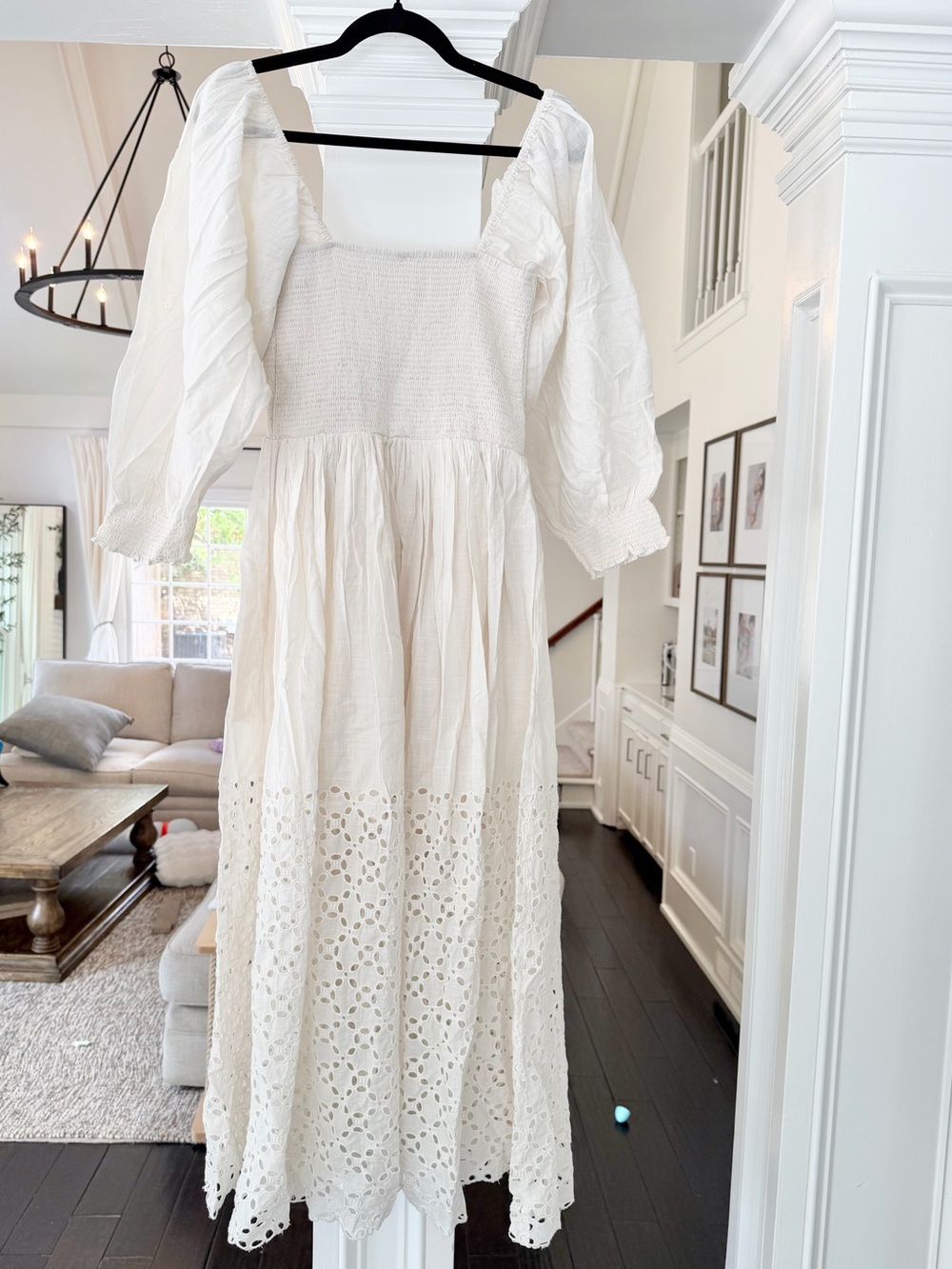 NWT Free People Perfect Storm Eyelet Smocked Midi Dress - Picture 8 of 8